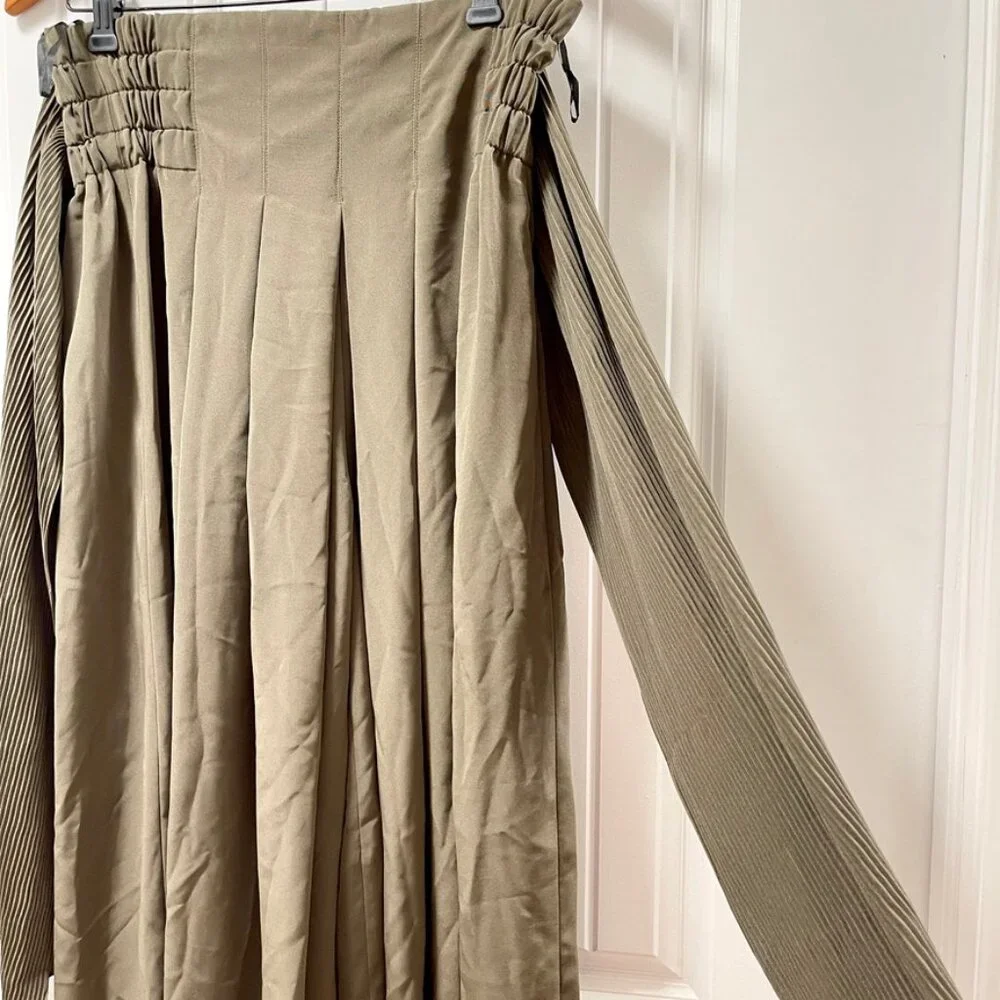 Vintage Wide-Leg Tie Pants Green – S - Picture 6 of 13